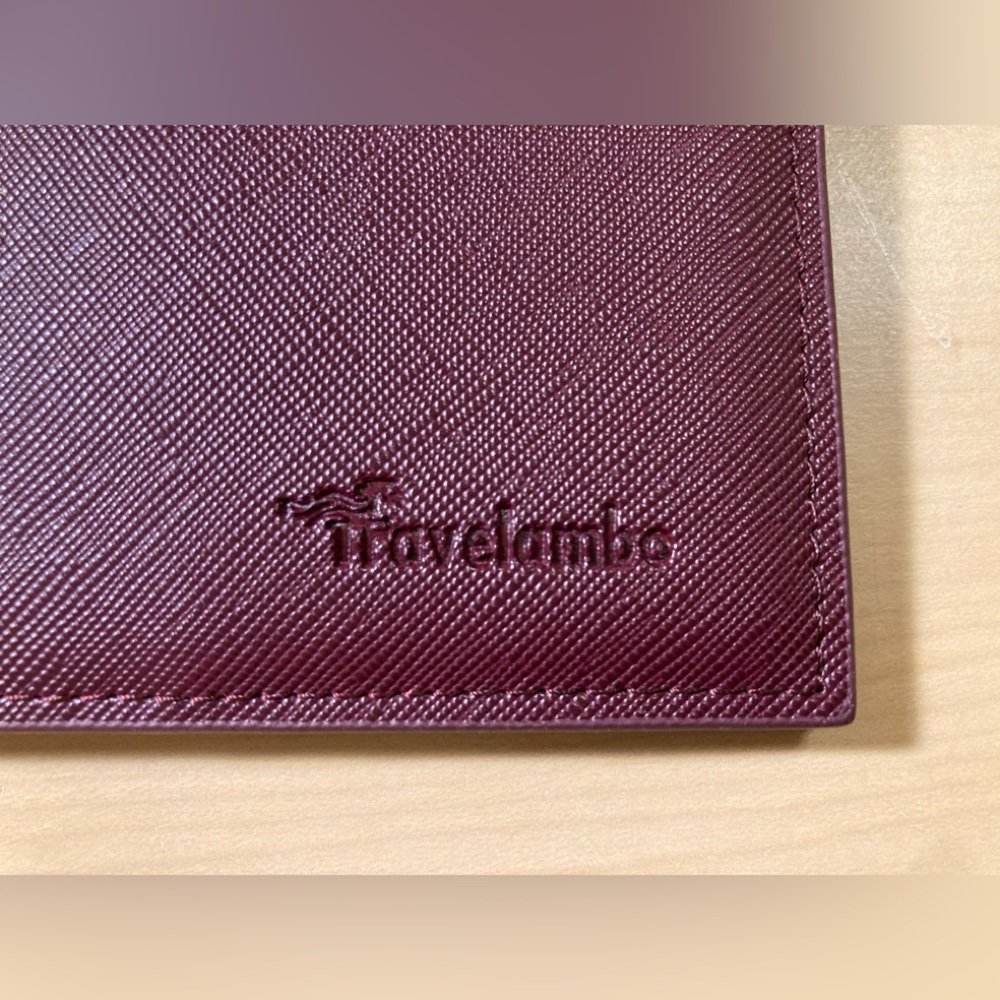 Travelambo Burgundy Double Zipper Pocket Wallet NWT Slim Card Holder Organizer - Picture 2 of 9